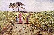 Hamilton Hamiltyon Picking Flowers Germany oil painting reproduction